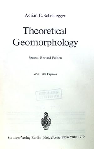 Image du vendeur pour Theoretical Geomorphology; mis en vente par books4less (Versandantiquariat Petra Gros GmbH & Co. KG)