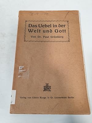 Immagine del venditore per Das Uebel in der Welt und Gott : Vortrge. venduto da Antiquariat Bookfarm