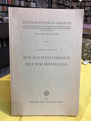 Imagen del vendedor de Zur Rechtssymbolik des Bischofsrings. a la venta por Antiquariat Thomas Nonnenmacher