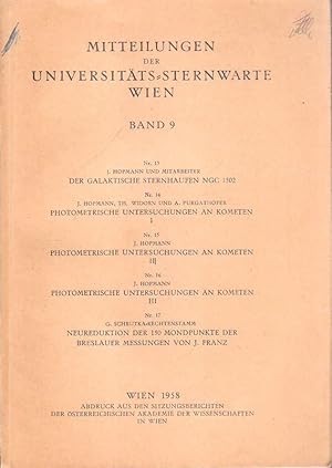 Bild des Verkufers fr Mitteilungen der Universitts-Sternwarte Wien. Bd.9, Nr.13 -17. zum Verkauf von Brbel Hoffmann