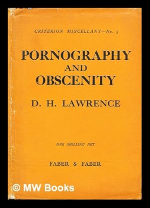 Seller image for Pornography and obscenity for sale by MW Books Ltd.