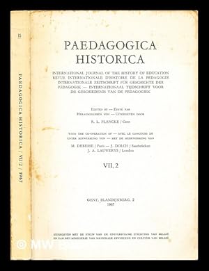 Immagine del venditore per Paedagogica historica : international journal of the history of education - VII, 2 venduto da MW Books Ltd.