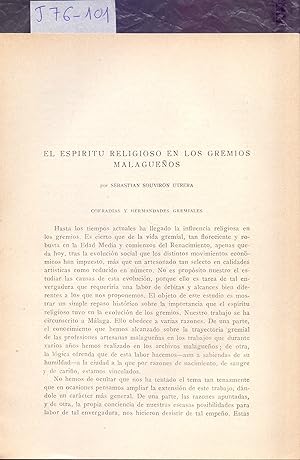 Imagen del vendedor de EL ESPIRITU RELIGIOSO EN LOS GREMIOS MALAGUEOS (ANDALUCIA) a la venta por Libreria 7 Soles