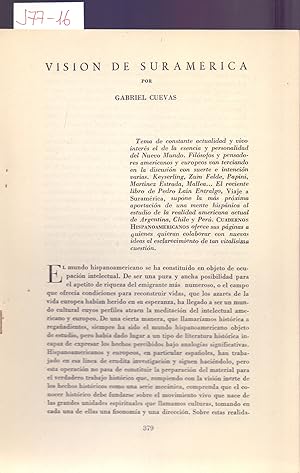 Imagen del vendedor de VISION DE SURAMERICA a la venta por Libreria 7 Soles