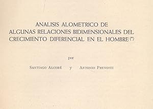 Seller image for ANALISIS ALOMETRICO DE ALGUNAS RELACIONS BIDIMENSIONALES DEL CRECIMIENTO DIFERENCIAL EN EL HOMBRE for sale by Libreria 7 Soles