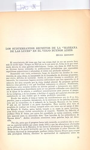 Seller image for LOS SUBTERRANEOS SECRETOS DE LA "MANZANA DE LAS LUCES" EN EL VIEJO BUENOS AIRES for sale by Libreria 7 Soles