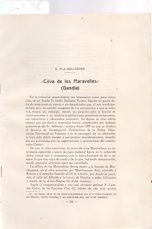 Imagen del vendedor de "COVA DE LES MARAVELLES" (GANDIA, VALENCIA) a la venta por Libreria 7 Soles