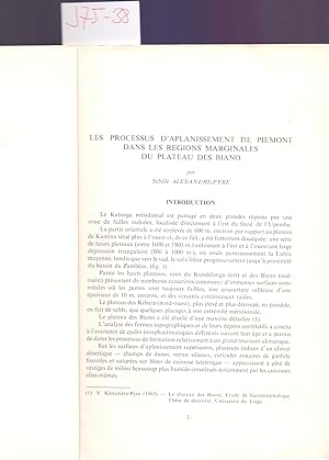 Imagen del vendedor de LES PROCESSUS D APLANISSEMENT DE PIEMONT DANS LES REGIONS MARGINALES DEU PLANTEAU DES BIANO a la venta por Libreria 7 Soles