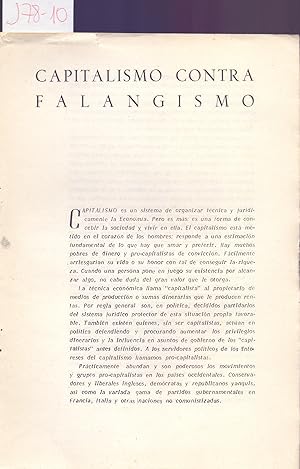Seller image for CAPITALISMO CONTRA FALANGISMO for sale by Libreria 7 Soles