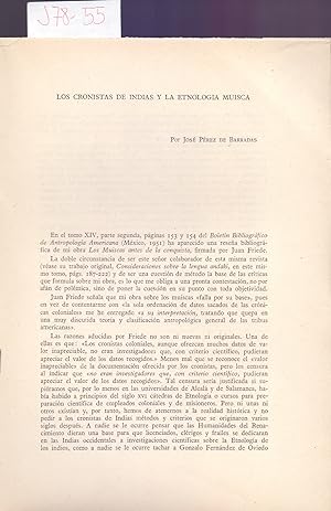 Seller image for LOS CRONISTAS DE INDIAS Y LA ETNOLOGIA MUISCA (PUEBLO INIGENA, MEXICO) for sale by Libreria 7 Soles