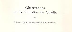 Image du vendeur pour OBSERVATIONS SUR LA FORMATION DE GUADIX (ANDALUCIA) mis en vente par Libreria 7 Soles