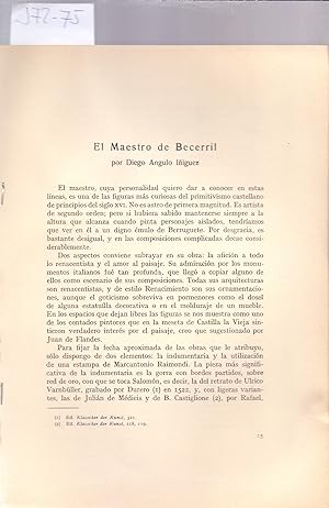 Imagen del vendedor de EL MAESTRO DE JUAN DE BECERRIL (PINTOR CASTELLANO DEL SIGLO XVI) a la venta por Libreria 7 Soles