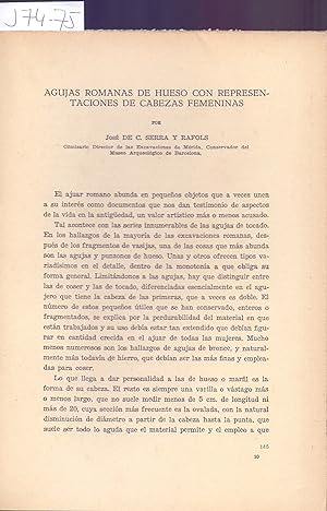 Bild des Verkufers fr AGUJAS ROMANAS DE HUESO CON REPRESENTACIONES DE CABEZAS FEMENINAS zum Verkauf von Libreria 7 Soles
