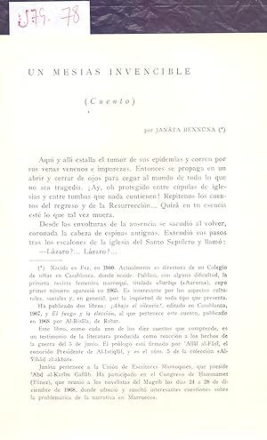 Bild des Verk�ufers f�r UN MESIAS INVENCIBLE (CUENTO) zum Verkauf von Libreria 7 Soles