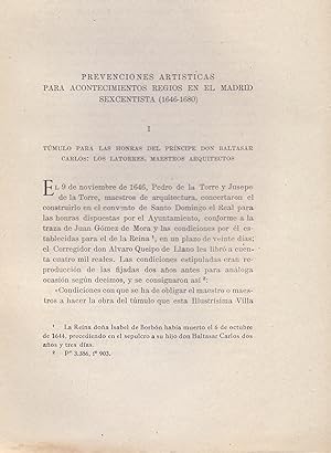 Bild des Verkufers fr PREVENCIONES ARTISTICAS PARA ACONTECIMIENTOS REGIOS EN EL MADRID SEXCENTISTA (1646-1680) zum Verkauf von Libreria 7 Soles