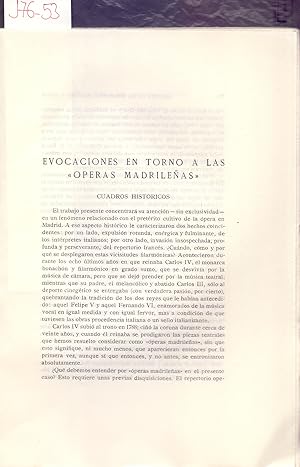 Bild des Verkufers fr EVOCACIONES EN TORNO A LAS "OPERAS MADRILEAS" - CUADROS HISTORICOS zum Verkauf von Libreria 7 Soles