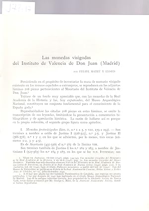 Immagine del venditore per LAS MONEDAS VISIGODAS DEL INSTITUTO DE VALENCIA DE DON JUAN (MADRID) venduto da Libreria 7 Soles