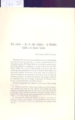 Immagine del venditore per TRES CARTAS - DOS DE ELLAS INEDITAS- DE MELENDEZ VALDES A D. RAMON CASEDA venduto da Libreria 7 Soles