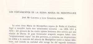 Seller image for LOS TESTAMENTOS DE LA REINA MARIA DE MONTPELLIER for sale by Libreria 7 Soles