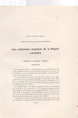 Immagine del venditore per DOS ESTACIONES ARGARICAS DE LA REGION LEVANTINA venduto da Libreria 7 Soles