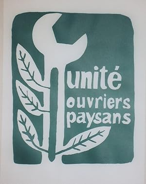 "UNITÉ OUVRIERS PAYSANS / MAI 68" / Affichette entoilée / Reproduction limitée Edition TCHOU / Im...