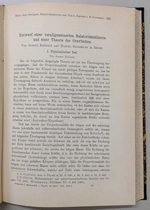 Entwurf einer verallgemeinerten Relativitätstheorie und einer Theorie der Gravitation. In: Zeitsc...