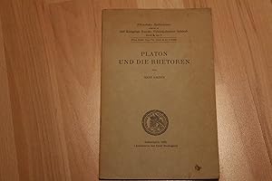 Bild des Verkufers fr Platon und die Rhetoren. Filosofiske Meddelelser udgivet af Det Kongelige Dansk Videnskabernes Selskab Bind 2, no. 6. zum Verkauf von Bockumer Antiquariat Gossens Heldens GbR