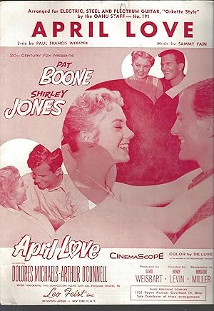 Seller image for April Love, Sheet Music From the Movie for sale by Vada's Book Store