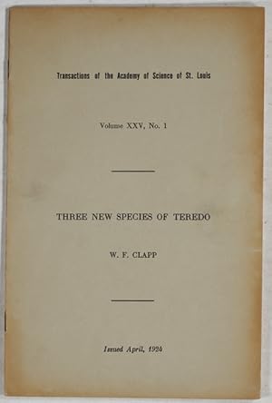 Bild des Verkufers fr Three new Species of Teredo. zum Verkauf von Antiq. F.-D. Shn - Medicusbooks.Com