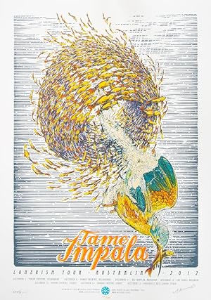 Bild des Verkufers fr Tame Impala Lonerism Tour - Australia - 2012 - limited edition signed poster zum Verkauf von Douglas Stewart Fine Books