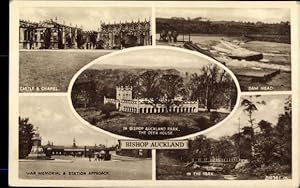 Immagine del venditore per Ansichtskarte / Postkarte Bishop Auckland Durham, Castle and Chapel, The Deer House, War Memorial, Park venduto da akpool GmbH