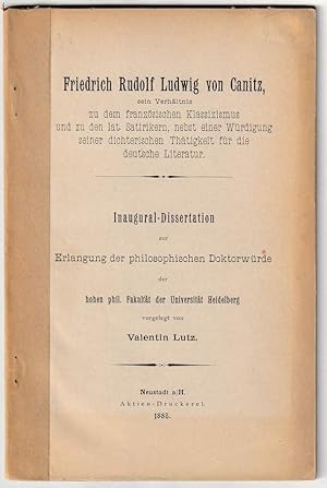 Friedrich Rudolph Ludwig von Canitz, sein Verhältnis zu dem französischen Klassizismus und zu den...