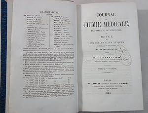 Journal de chimie medicale, de pharmacie et de toxicologie. 4ème série, tome X.