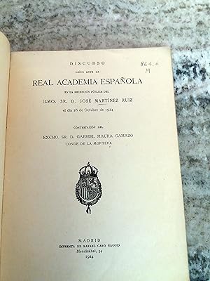Una hora de España (Entre 1560 y 1590). Discurso leído ante la Real Academia Española