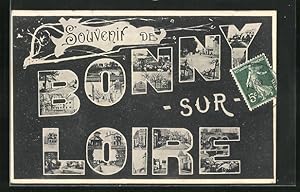 Image du vendeur pour Carte postale Bonny sur Loire, Verschiedene vues du lieu du lieu insres dans la typographie mis en vente par Bartko-Reher