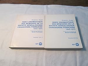 Index onomastique des Mémoires de la Société Généalogique Canadienne-Française 1944-1975. Volume ...