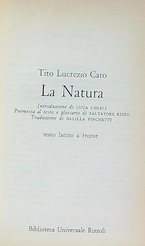 Immagine del venditore per La natura venduto da Librodifaccia