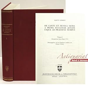 Bild des Verkufers fr De cantu et musica sacra a prima ecclesiae aetate usque ad praesens tempus. Tomus I (Monasterium Sancti Blasii 1774). Herausgegeben und mit Registern versehen von Othmar Wessely. Band I (von 2). zum Verkauf von Antiquariat MEINDL & SULZMANN OG