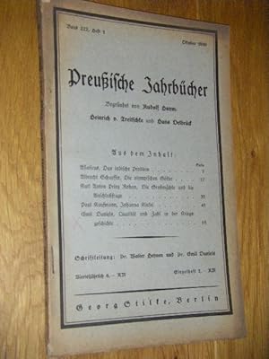 Preußische Jahrbücher. Band 222, Heft 1, Oktober 1930