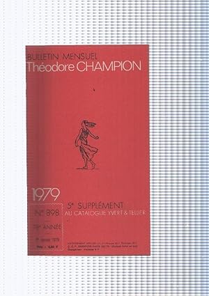 Seller image for Bulletin Mensuel Theodore Champion numero 898 de 1979 for sale by EL BOLETIN