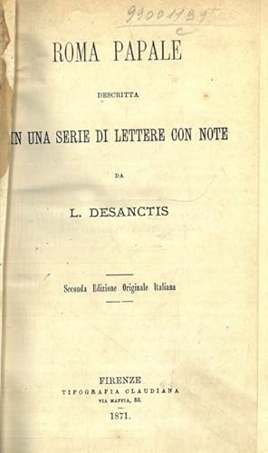 Bild des Verkufers fr Roma papale descritta in una serie di lettere con note. zum Verkauf von Libreria Piani