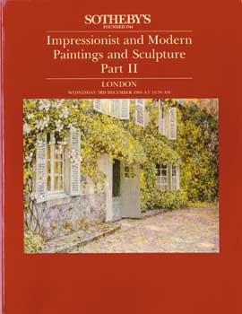 Impressionist and Modern Paintings and Sculpture Part IIDecember 3 1986