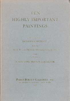 Ten Highly Important Paintings The Property of Brandeis University from Spingold Collection. Octo...