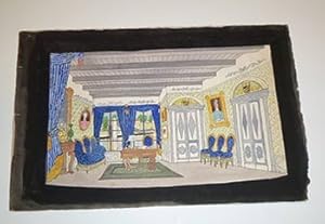 Design for a Stateroom in Yacht on the Seine overlooking Paris. Original gouache.