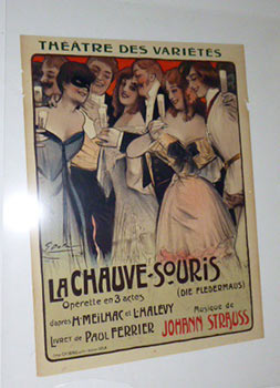 Image du vendeur pour La Chauve-Souris. (Die Fledermaus)Oprette en 3 actes d'aprs H. Meilhac et L. Halvy. Livret de Paul Ferrier.Musique de Johann Strauss.Original poster. mis en vente par Wittenborn Art Books