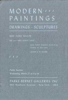 Modern Paintings Drawings Sculptures. March 27, 1963.