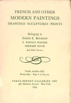 French and Other Modern Paintings Drawings Sculptures Prints. May 6, 1959.