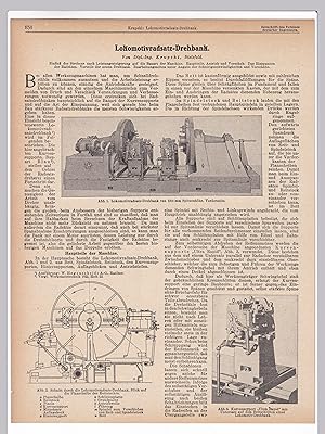 Lokomotivradsatz-Drehbank. Von Dipl.-Ing. Krupski, Bielefeld. Textblätter aus Zeitschrift des Ver...