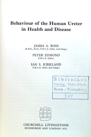 Imagen del vendedor de Behaviour of the Human Ureter in Health and Disease; a la venta por books4less (Versandantiquariat Petra Gros GmbH & Co. KG)