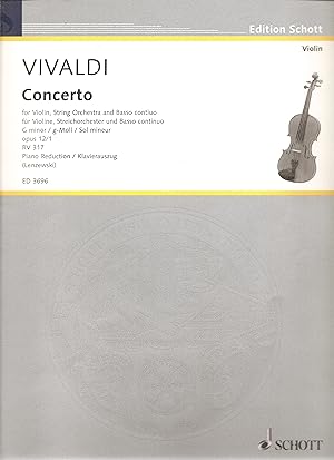 Vivaldi: Concerto in G Minor, Opus 12, No. 1 (RV 317) for Violin and Piano